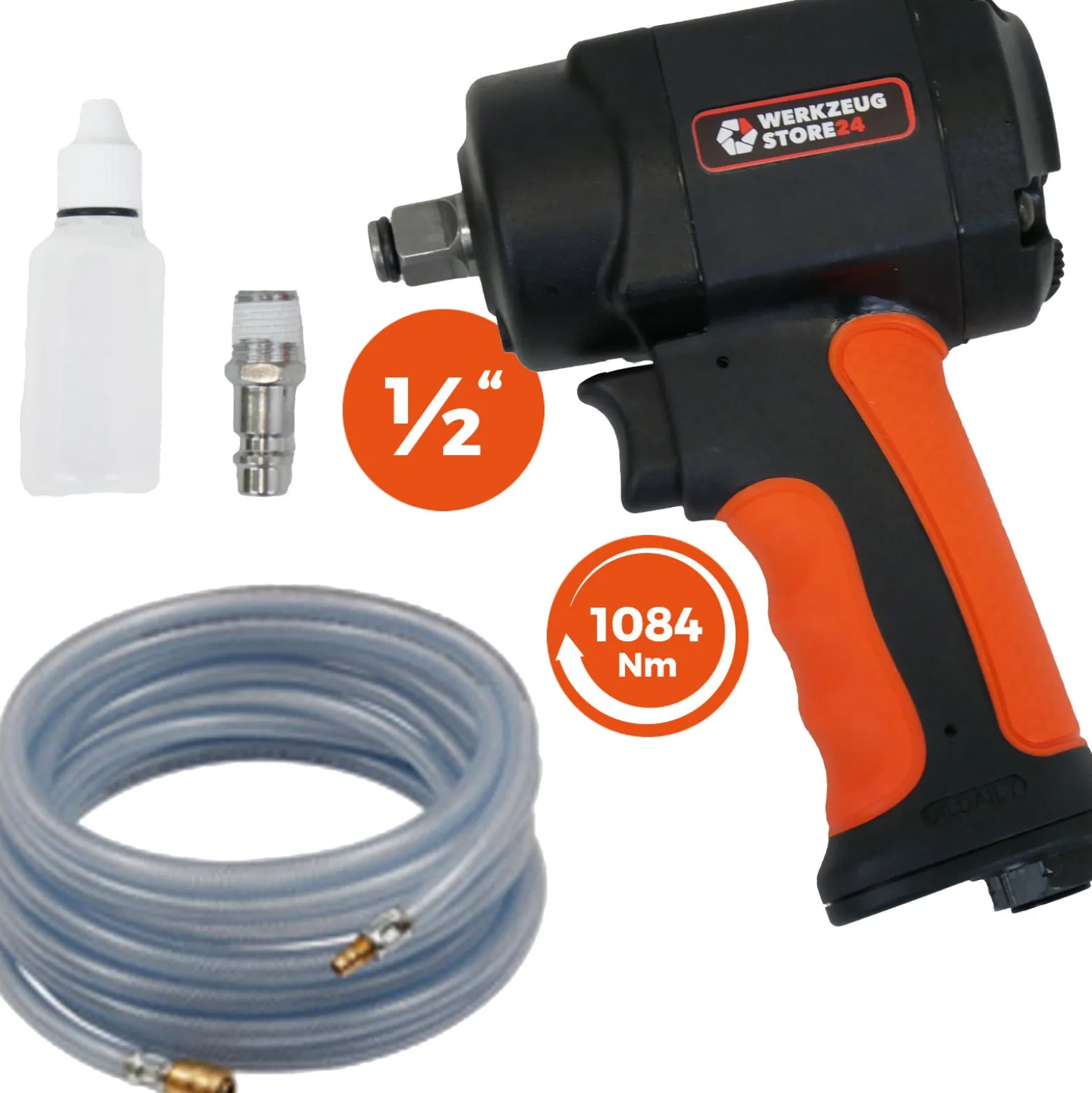WS24 Druckluft-Schlagschrauber 1/2" mini + PVC-Schlauch