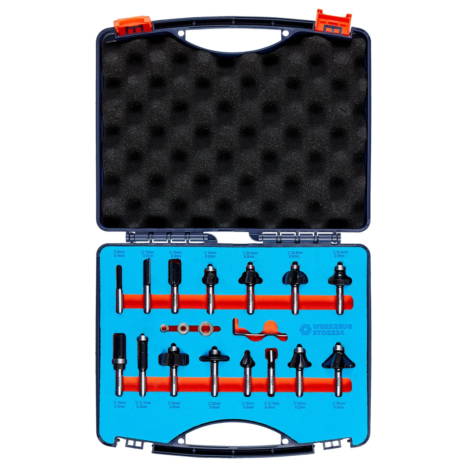 WS24 Fräser-Set 8 mm Schaft 15tlg. - WS24-100063 (B-WARE)