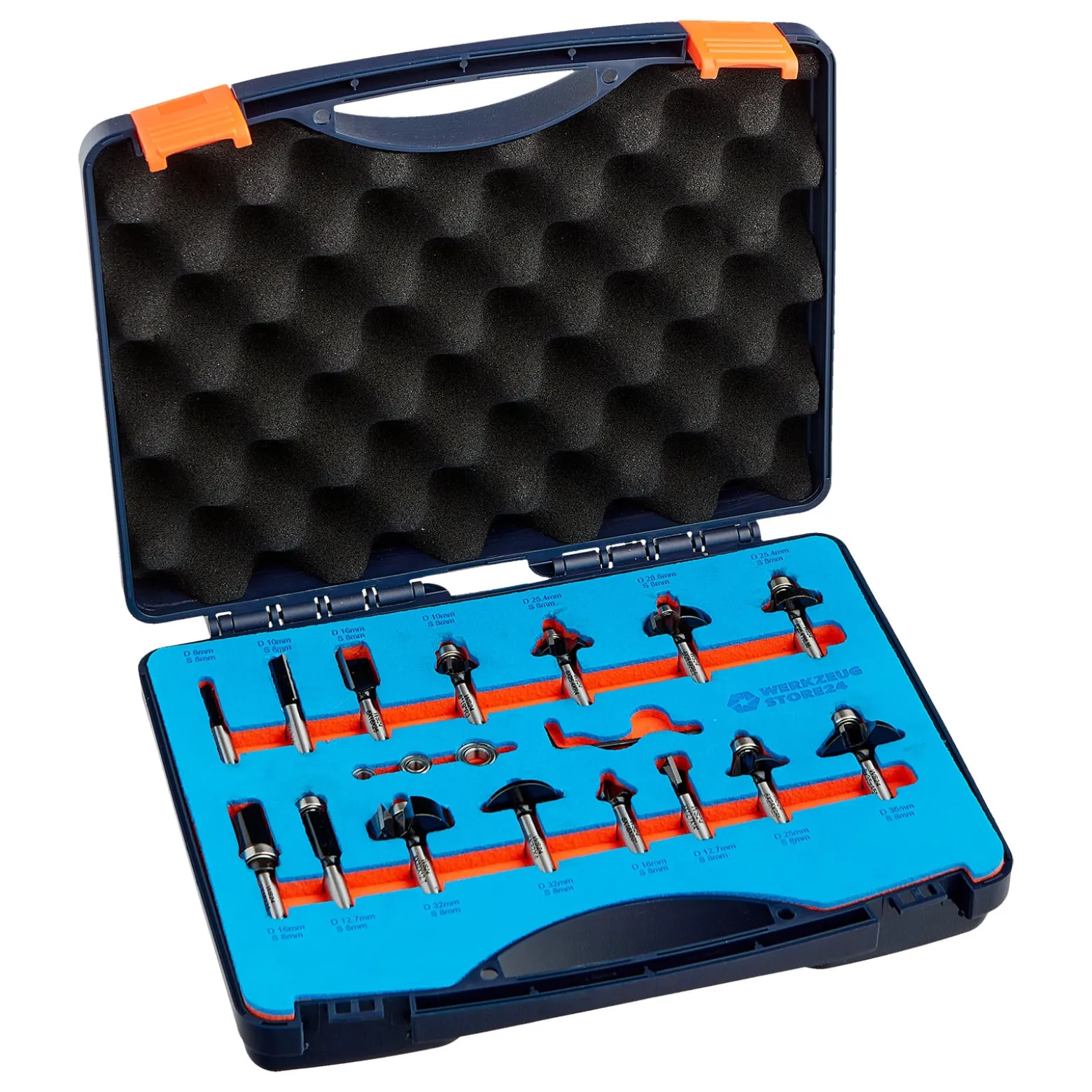 WS24 Fräser-Set 8 mm Schaft 15tlg. - WS24-100063 (B-WARE)