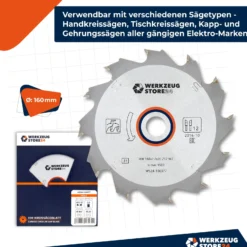 WS24 HM Kreissägeblatt Holz 160 x 2,2 x 20WZ 12 - WS24-100077