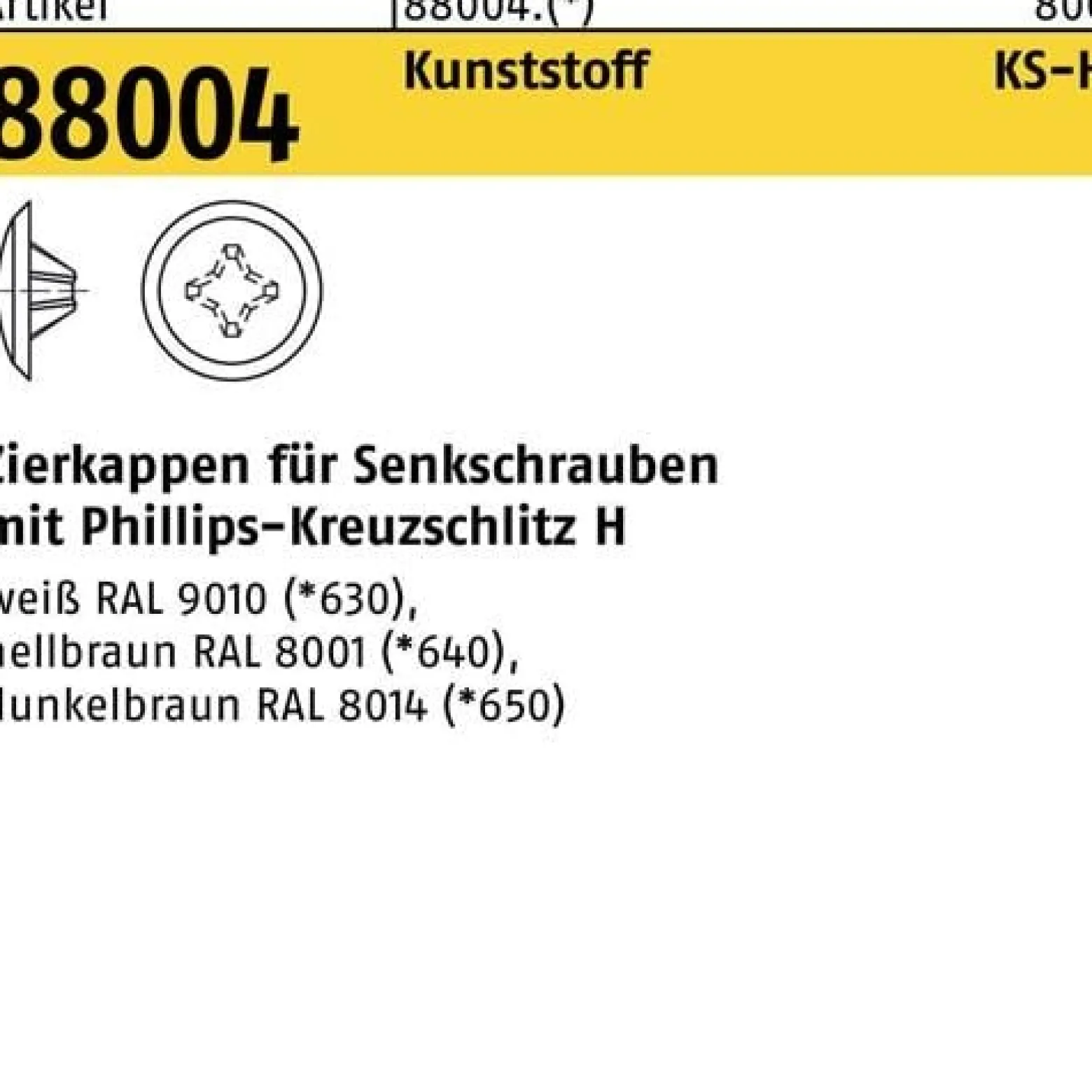 Zierkappe R 88004 f.PH 2x12/3,5-5 Ku. dunkelbraun 1000St.