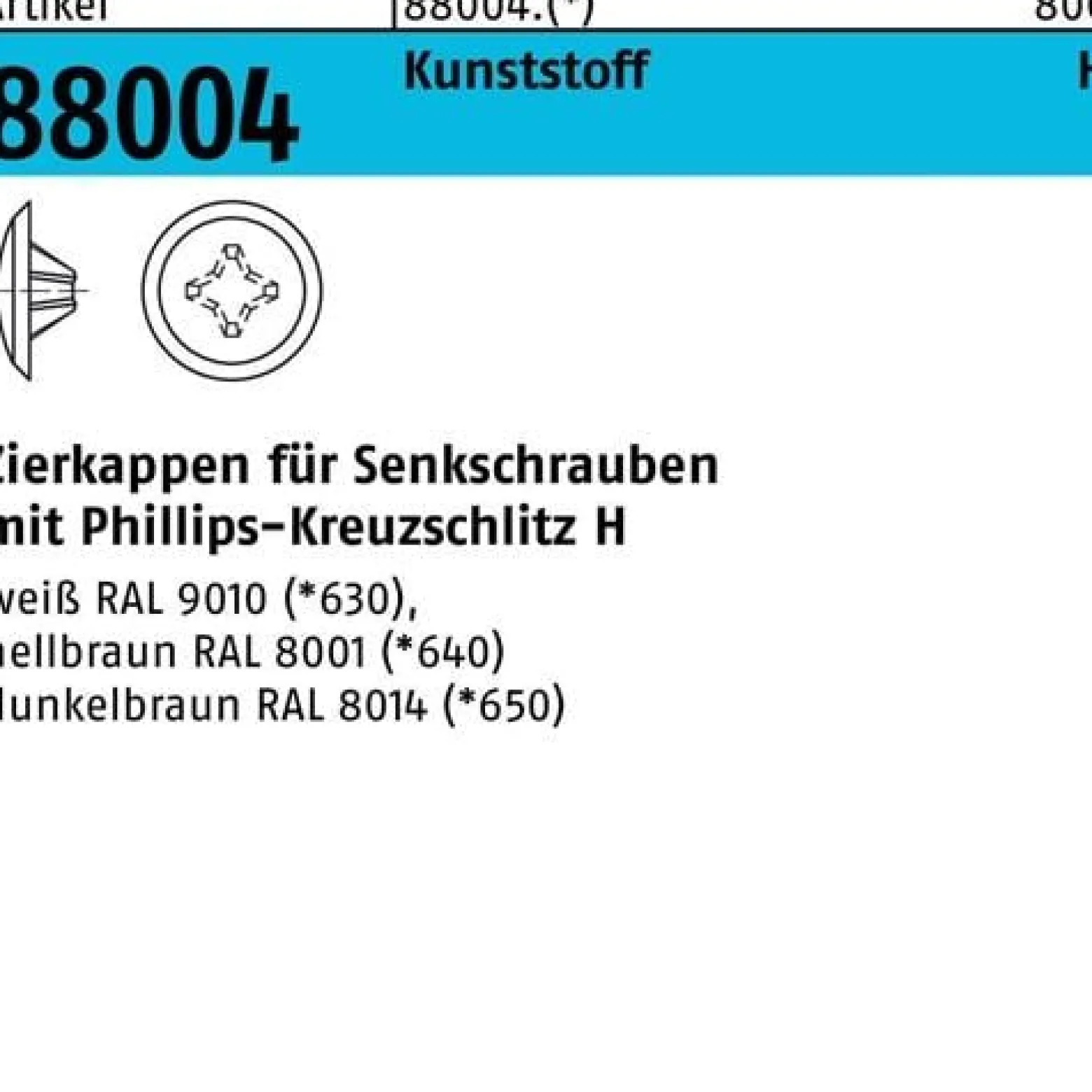 Zierkappe R 88004 f.PH 2x 12/3,5-5 Ku. hellbraun 1000St.