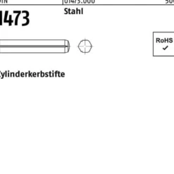 Zylinderkerbstift DIN 1473 10x 90 Stahl 25 Stück