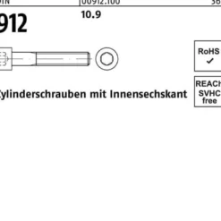 Zylinderschraube DIN 912 Innen-6kt M12x 250 10.9 25 Stück