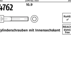 Zylinderschraube ISO 4762 Innen-6kt M10x 125 10.9 50 Stück