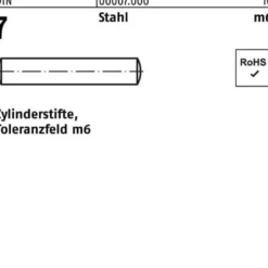 Zylinderstift DIN 7 4 m6x 32 Stahl 500 Stück